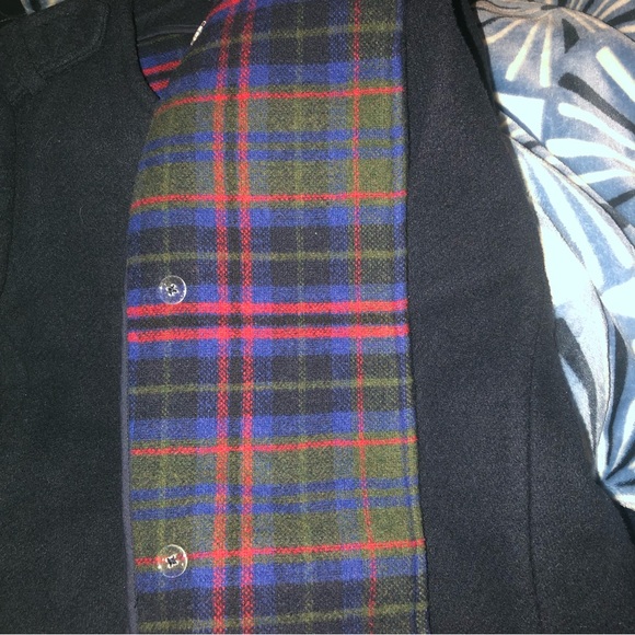 Tommy Hilfiger Navy Wool Coat M - Picture 3 of 10